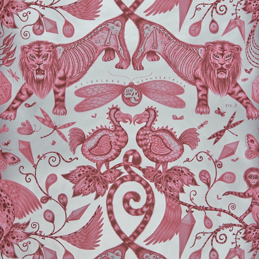 Extinct Wallpaper W0100 03 by Emma J Shipley in Magenta Purple